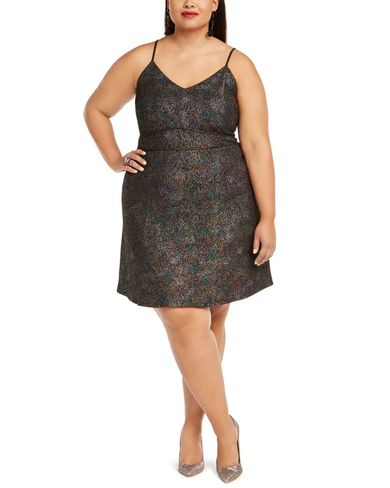 Plus size sequin skater dress hotsell